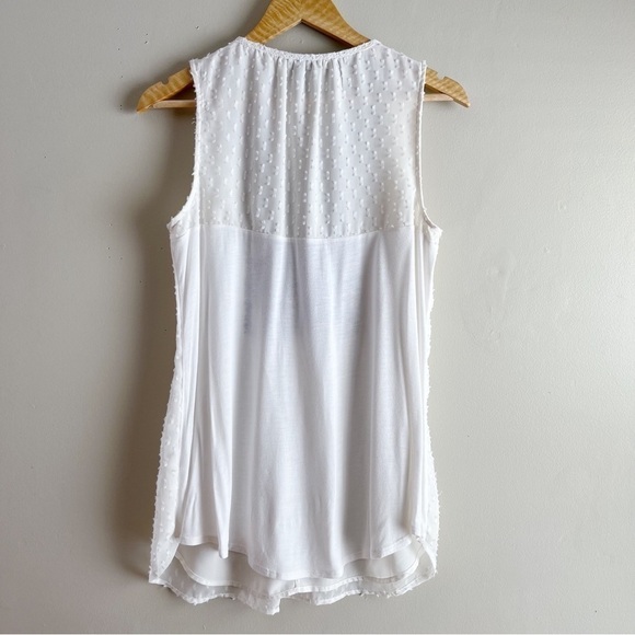 Anthropologie One September Pasto Swiss Dot Embroidered Beaded Cream‎ Blouse, S - Picture 9 of 11